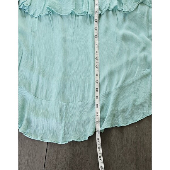Free People Intimately Mint Green Cascades Crinkle Rayon Ruffle Top Size XS - Picture 5 of 8